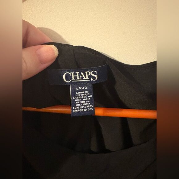 Chaps Black Dress with White Details - Picture 3 of 5
